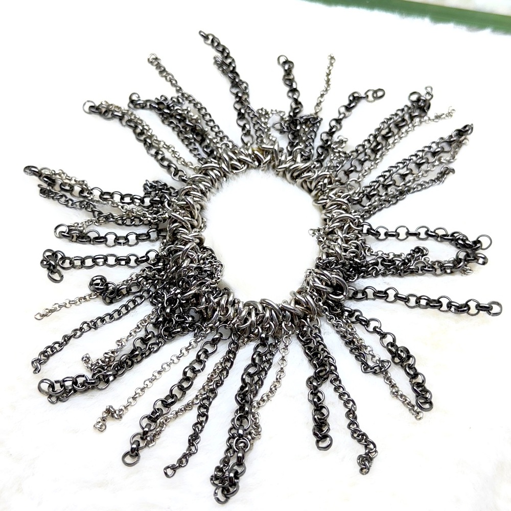 Elegant Silver Chain Fringe Bracelet - Picture 6 of 8